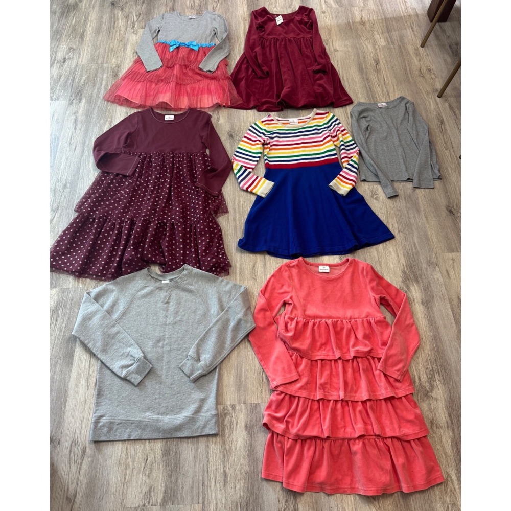 Hanna Andersson Girls Bundle Dresses Tops Velvet Rainbow Pink Red Size 140 US 10